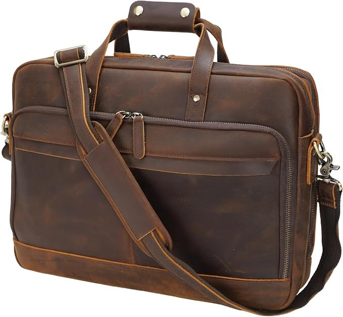 Men's Canvas Messenger Bag - Brown - Image 3