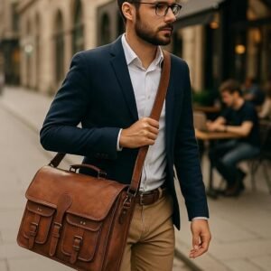 Men’s Casual School Backpack – Brown