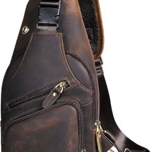 Men’s Bucket Crossbody Bag – Brown
