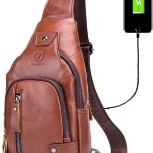 Men’s Chain Strap Crossbody – Grey