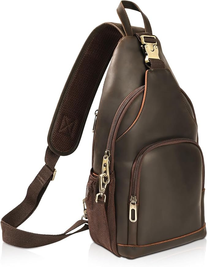 Men's Bucket Crossbody Bag - Charcoal - Image 4