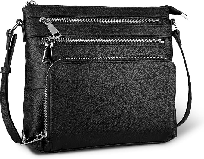 Women's Leather Crossbody Bag - Beige - Image 4