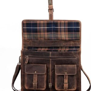 Men’s Leather Laptop Backpack – Brown
