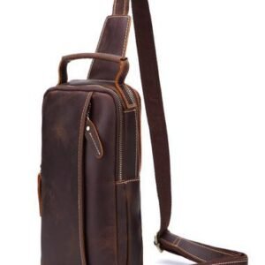 Men’s Leather Crossbody Bag – Brown