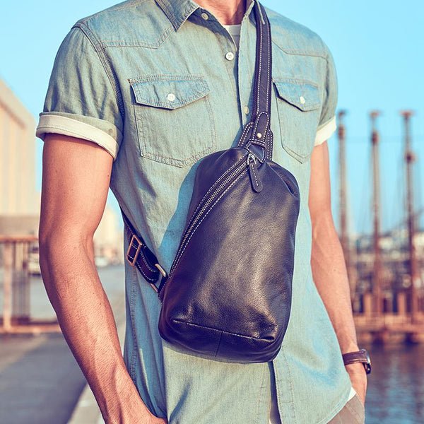 Men's Quilted Crossbody Bag - Olive - Image 4