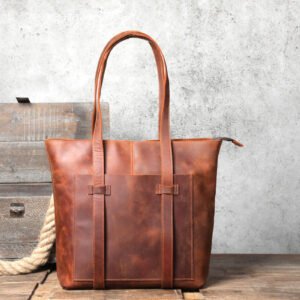 Men’s Leather Tote Bag – Black