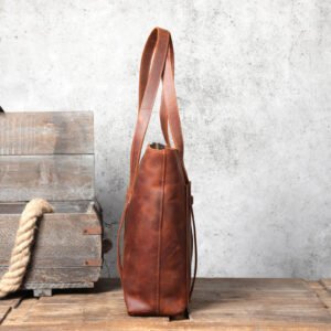 Men’s Leather Tote Bag – Brown