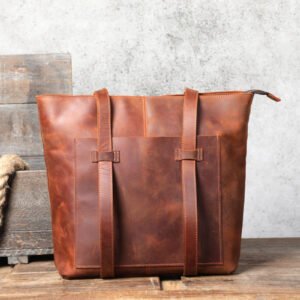 Men’s Leather Tote Bag – Navy